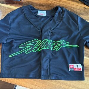 Slander Black and Neon Green Graphic Jersey